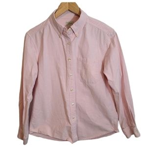 L.L.Bean Shirt 100% Cotton Pink Button Down Long Sleeve Basic Top